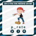 Missing letter worksheet. Complete the letters activity.