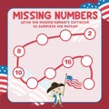 Missing numbers worksheet. Count and write activity.