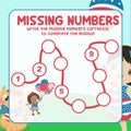 Missing numbers worksheet. Count and write activity.