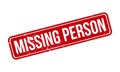 Missing Person Rubber Stamp. Red Missing Person Rubber Grunge Stamp Seal Vector Illustration - Vector Royalty Free Stock Photo