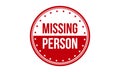 Missing Person Rubber Stamp. Red Missing Person Rubber Grunge Stamp Seal Vector Illustration - Vector Royalty Free Stock Photo