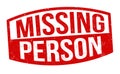 Missing person sign or stamp