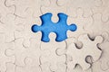 The missing piece of the puzzle. A piece of the puzzle is not in Royalty Free Stock Photo