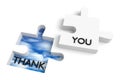 Missing puzzle piece, thank you, sky Royalty Free Stock Photo