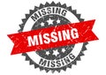 missing round grunge stamp. missing Royalty Free Stock Photo