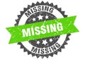 missing round grunge stamp. missing Royalty Free Stock Photo