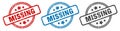 missing stamp. missing round isolated sign. Royalty Free Stock Photo
