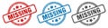 missing stamp. missing round isolated sign. Royalty Free Stock Photo