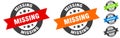 missing stamp. missing round ribbon sticker. tag Royalty Free Stock Photo