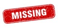 missing stamp. missing square grungy isolated sign. Royalty Free Stock Photo