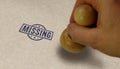 Missing stamp and stamping Royalty Free Stock Photo