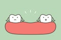 Missing tooth, space between teeth in mouth