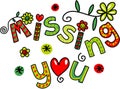 Missing You Doodle Text Expression