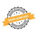 Mission accomplished stamp illustration