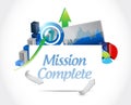 mission complete business sign concept