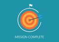 Mission complete concept flat icon Royalty Free Stock Photo