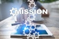 Mission concept on the virtual screen. Business concept Royalty Free Stock Photo
