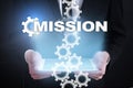 Mission concept on the virtual screen. Business concept. Royalty Free Stock Photo