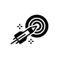 Black solid icon for Mission, target and project Royalty Free Stock Photo