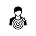 Black solid icon for Mission, task and aim Royalty Free Stock Photo