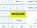 Mission yellow keyboard button Royalty Free Stock Photo