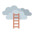 Mission ladder cloud icon flat isolated vector