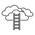 Mission ladder cloud icon, outline style