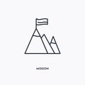 Mission outline icon. Simple linear element illustration. Isolated line Mission icon on white background. Thin stroke sign can be