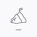 Mission outline icon. Simple linear element illustration. Isolated line mission icon on white background. Thin stroke sign can be