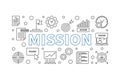 Mission outline modern banner. Vector business illustration