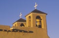 Mission or pueblo at sunset at Taos New Mexico