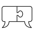 Mission puzzle chat icon, outline style