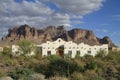 Arizona, Apache Junction: Adobe House at the Foot of Superstition Mountains Royalty Free Stock Photo