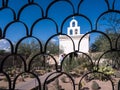 Mission San Xavier del Bac is a historic Spanish Catholic mission located about 10 miles south of Tucson, Arizona Royalty Free Stock Photo