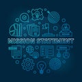 Mission Statement vector round blue outline illustration Royalty Free Stock Photo