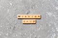 Mission Trip word written on wood block. Mission Trip text on table, concept Royalty Free Stock Photo