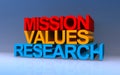 mission values research on blue Royalty Free Stock Photo