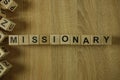 Missionary word from wooden blocks