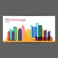 Mississauga city, Canada architecture silhouette. Royalty Free Stock Photo