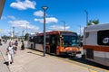 Mississauga City Centre Transit Terminal Bus Platform. Mississauga, Ontario, Canada