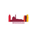 Mississauga city skyline shape logo icon illustration Royalty Free Stock Photo