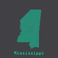Mississippi abstract dots state map. Dotted style. Royalty Free Stock Photo