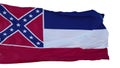 Mississippi Flag isolated on white background. 3d illustration Royalty Free Stock Photo