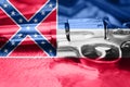 Mississippi flag U.S. state Gun Control USA. United States Royalty Free Stock Photo