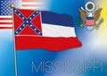 Mississippi flag, us state Royalty Free Stock Photo