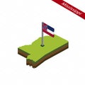 Mississippi Isometric map and flag. Vector Illustration