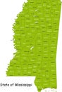 Mississippi map Royalty Free Stock Photo