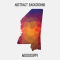 Mississippi map in geometric polygonal,mosaic style. Royalty Free Stock Photo