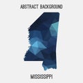 Mississippi map in geometric polygonal,mosaic style. Royalty Free Stock Photo