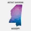 Mississippi map in geometric polygonal,mosaic style. Royalty Free Stock Photo